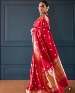 Designer Sari Bollywood Braut Seiden-sari Bluse South Indian Ethnisch Fertige - Bild 1 von 13