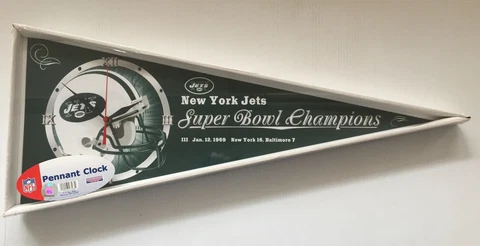 New York Jets 28" Pennant Shape Clock - Runs on 1 AA Battery FREE SHIPPING!! Cover