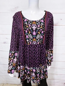 Style & Co Womens Blouse Size 2X Floral Lined Long Sleeve Top - Picture 1 of 7