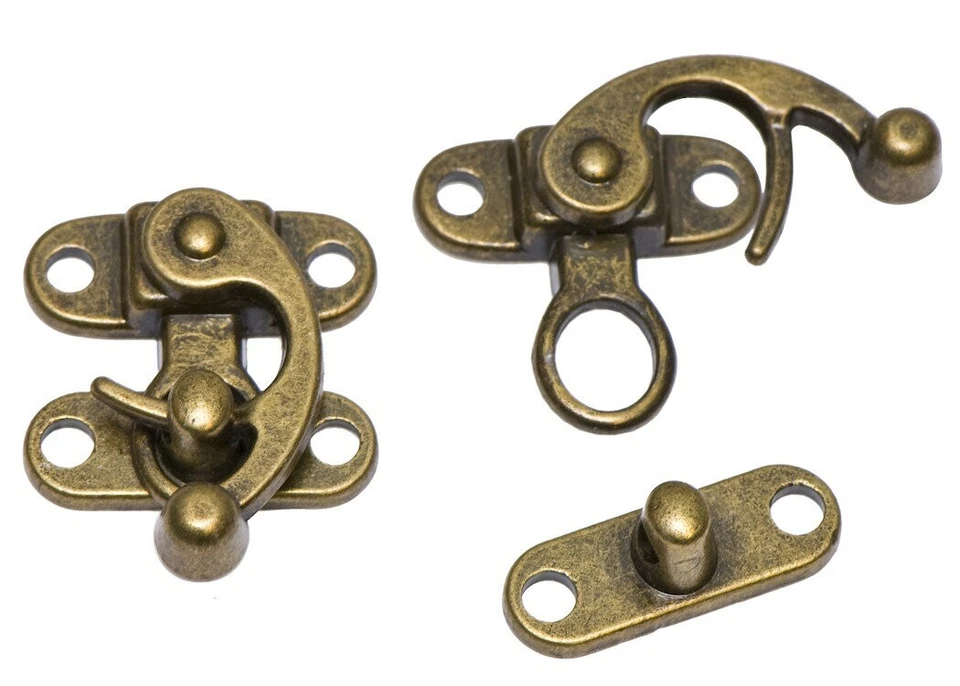 Schwingverschluss Verschluss messing 28x34mm Buchverschluss Truhe Kiste - Bild 1 von 1