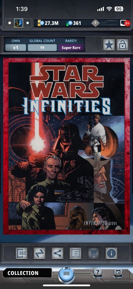 Topps Star Wars Digital Card Trader Red Evolution: Comics Infinities Insert - Image 1 of 1