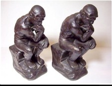 The Thinker" P.Mori Beneduce Signed Bronze Bookends
