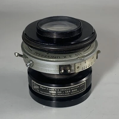 Elgeet 3" in. 75mm f/1.9 Oscillo Navitar  Lens 1:0.9 Mag - Tektronix Series 125 - Image 1 of 4