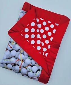 Golf Balls and Tee Calico Cotton Baby Quilt Blanket ,Golf baby blanket 32x 45 - Picture 1 of 7