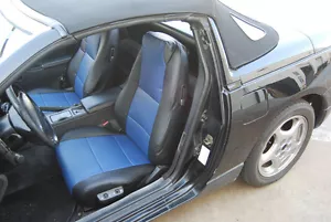 IGGEE S.LEATHER CUSTOM FIT SEAT COVER FOR 1995-1998 NISSAN 200SX - Picture 1 of 3