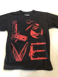 Ranger Up Shirt Men's Medium Weapons Black/Red Cotton Casual Tee - Picture 1 of 4