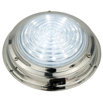 Lámpara de techo LED de cabina para autocaravana marina con luz domo de acero inoxidable de 5,5" 12V  Foto 1 de 4