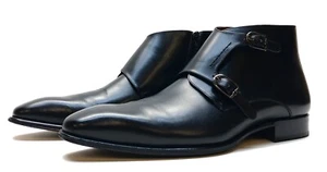 Herren Finsbury Collection Vendome Schwarz Leder Doppel Mönch Knöchel Elegant Schuhe 10US - Bild 1 von 9