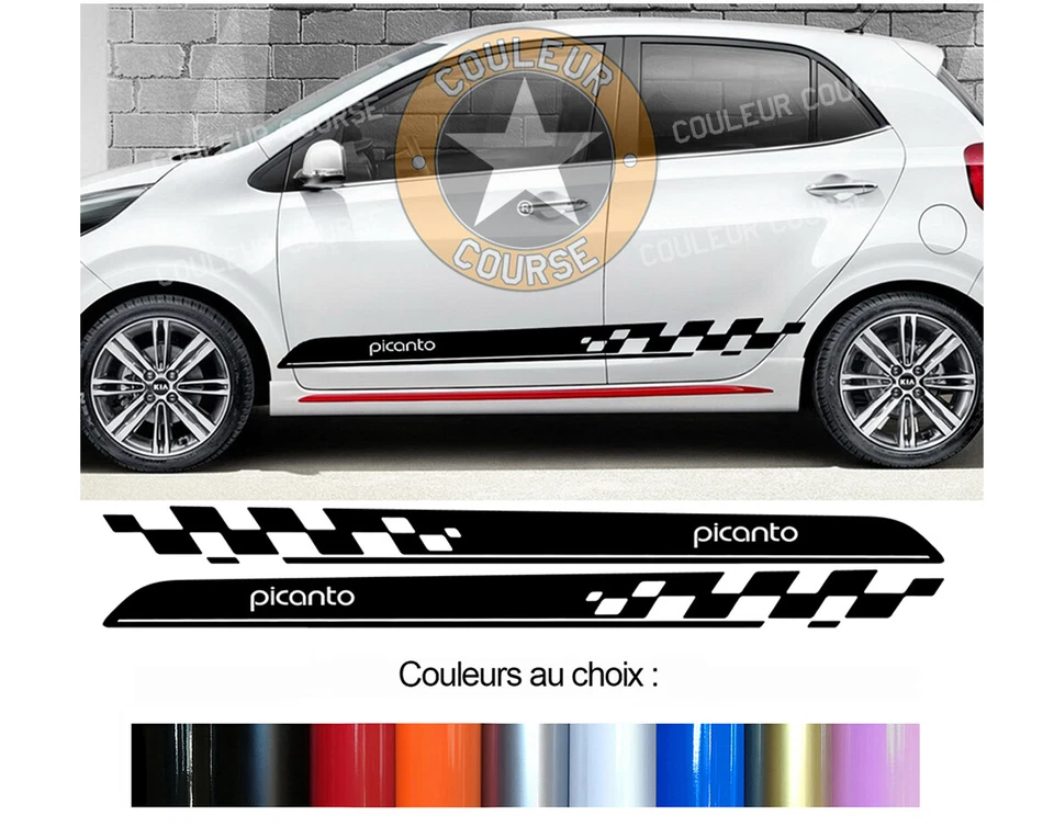 2 BANDES BAS DE CAISSE POUR KIA PICANTO AUTOCOLLANT STICKER BD540-78