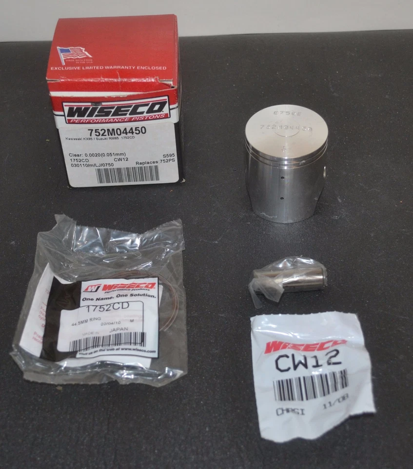 WISECO 752M04500 OVERBORE GRAN PISTÓN FORJADO 45mm KAWASAKI KX65 SUZUKI RM65 752P2 Foto 1 de 1