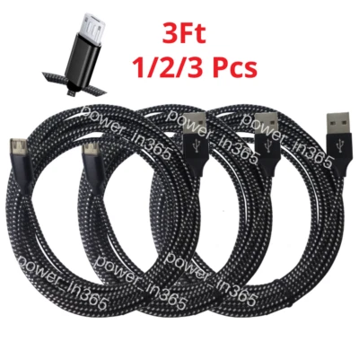 Cable cargador micro USB de 3 pies cable adaptador de carga para Samsung Android Google LG Foto 1 de 4