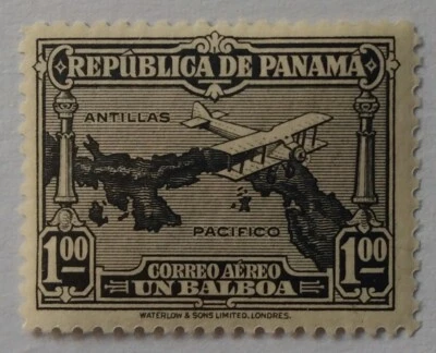 Panama "Postmaster Signed" Airmail Stamp, 1930, sc#C14, Mint, NH, OG - Image 1 of 2