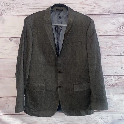 Abrigo deportivo John Varvatos para hombre 44L gris carbón lana dos botones Foto 1 de 4