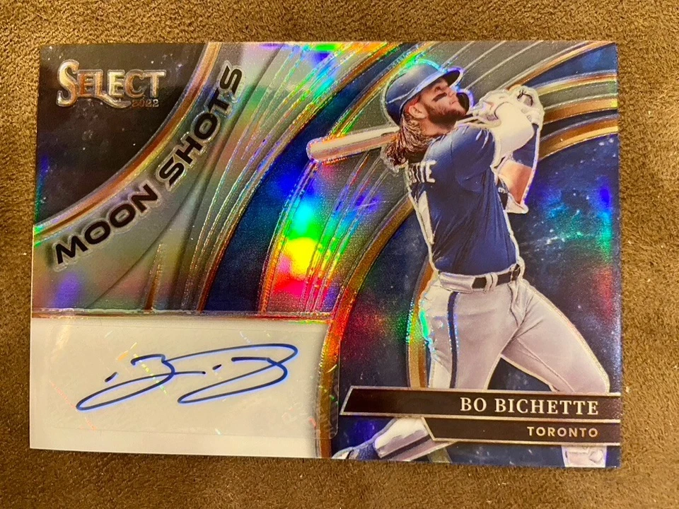 2022 Panini Select Bo Bichette 64/75 Holo Prizm Moon Shots Auto Blue Jays - Image 1 of 2