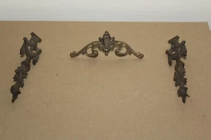 Original Fancy Antique French Portico or Empire Clock Case Brass Ornaments - Picture 1 of 10