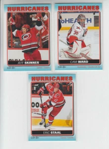 12/13 OPC Carolina Hurricanes Stickers 3 Cards - Staal Ward Skinner - Picture 1 of 2