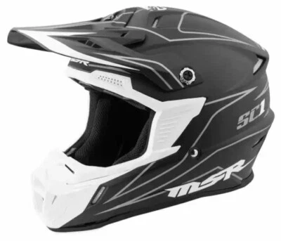 MSR Boys DOT Motocross Dirt Bike Black Helmets - MX SC1 Pinstripe Youth Large - Image 1 of 3