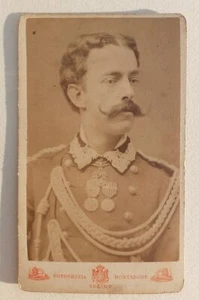 Albumina ritratto di Amedeo di Savoia fotografi A Bertelli e A. Sotteri 1880 ci - Picture 1 of 1