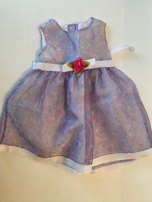 Vestido WonderKids Niñas Pequeñas Talla 24 M Púrpura y Rosa Floral Tijera con Cinta  Foto 1 de 4