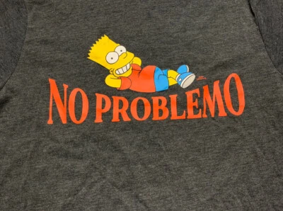 Camiseta con licencia oficial de Los Simpson Bart No Problemo niños XXL (18) gris Foto 1 de 4