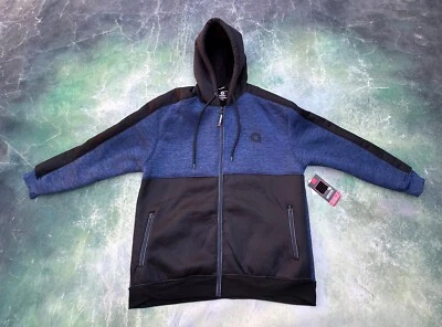 Толстовка с капюшоном мужская Akademiks темно-синяя на молнии шерпа с подкладкой размер 4XL. - Изображение 1 из 4