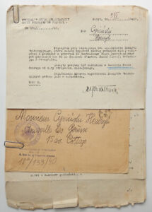 POLISH ARMY IN EXILE IN FRANCE STAMPLESS COVER & DOCUMENTS JUNE 5, 1945 WW2