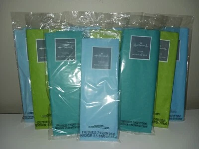 HALLMARK Tissue Paper ASSORTED COLORS ( Blues & Greens) BUNDLE OF 10 - Image 1 of 4