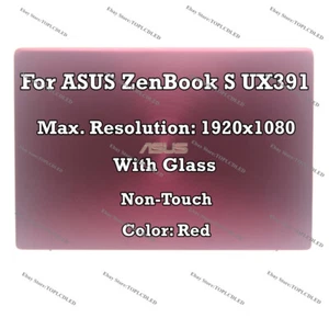 Red 13" ASUS ZenBook S UX391U FHD LCD Non-Touch Screen Assembly Display Complete - Picture 1 of 9