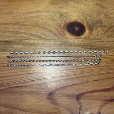 Lot of X3 .925 Sterling Silver Bracelets ~ 6.75 - 7.5 inches - Image 1 of 4