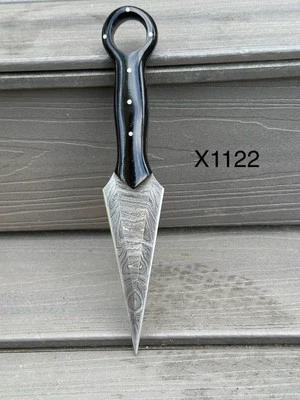 AJ SANITY KNIFE SHEATH Vintage handmade Damascus double edged dagger boot knife Collectible THROWING