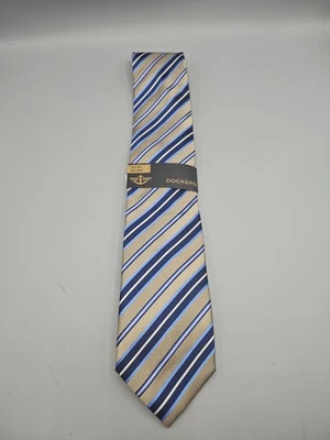 Dockers Mens Tie Blue & Gold Striped RWB Polyester Patriotic Classic Business - Изображение 1 из 3