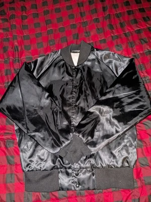 Chaqueta de satén vintage abotonada Sports Master años 70 80 chaqueta universitaria en blanco Foto 1 de 3