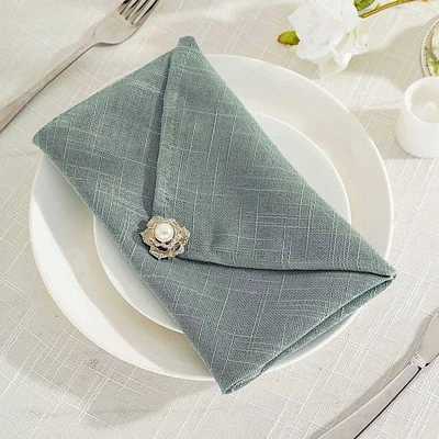 5 DUSTY BLUE 20" Faux Burlap TABLE NAPKINS Premium Polyester Party Linens - Image 1 of 4
