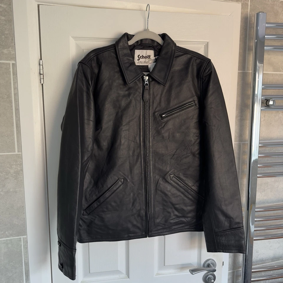 BNWT Mens Schott Leather Jacket - Large ID No. 6875 - Image 1 of 4