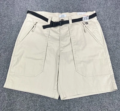 Croft & Barrow Cargo Utility Shorts Mens 34 Khaki Beige Belt Hiking Fishing NWT - Image 1 of 4