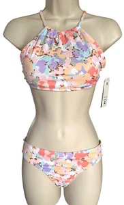 Billabong Big Girl's Paradise Floral-Printed Bikini Top & Matching Bottom Sz 14 - Picture 1 of 6