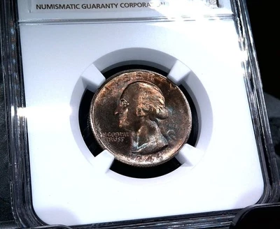 1946 S/S Washington Quarter - NGC MS66 - RPM FS-501 - Stunning Bold Toned Beauty - Image 1 of 4