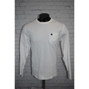 Brooks Brothers T-Shirt Mens Size Large 1818 White Cotton Long Sleeve - Picture 1 of 5