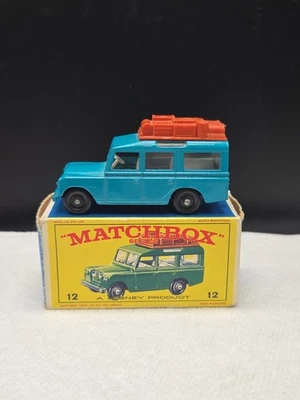 Matchbox Series LESNEY No. 12 Safari Land Rover Blue W/ Original Box England  - Image 1 of 4