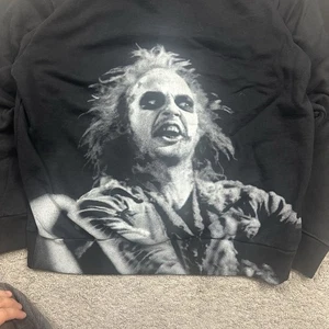 Welcome Beetlejuice Black Hoodie Graphic Print AOP Men’s Size L Large Y2K - Picture 1 of 7