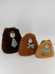 Vintage Fisher Price Hand Puppet The Three Bears Plush Rattles 1981 Baby Toy - Picture 1 of 12