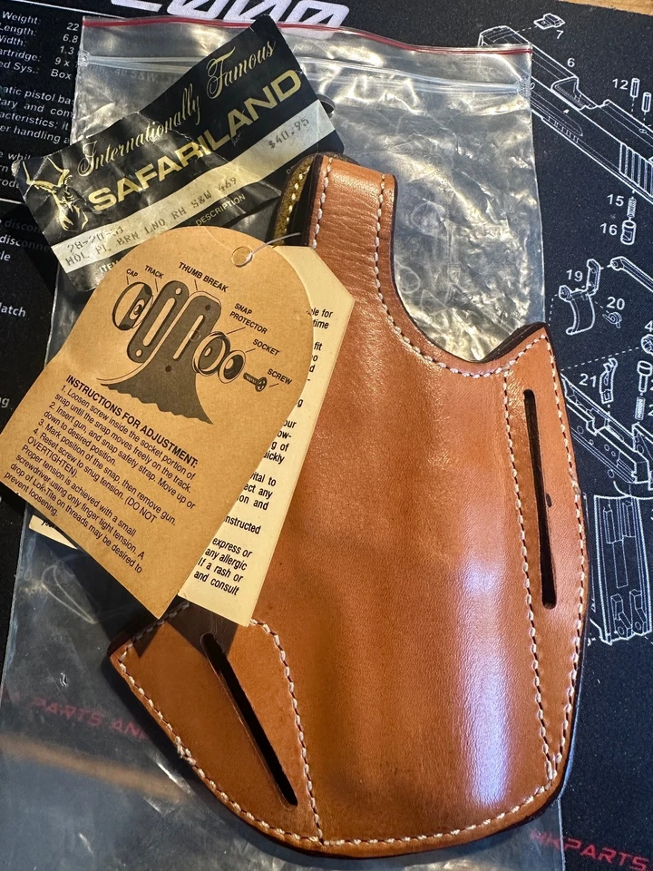 Funda de cuero vintage SAFARILAND #28 S&W 469 9 mm diestro como nueva stock antiguo Foto 1 de 4