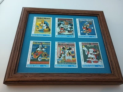 Revista Sierra Leona Mickey Mouse 6 estampillas en marco Foto 1 de 2