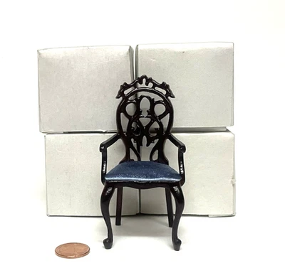 OVERSTOCK SALE  SET OF 4 BESPAQ DOLLHOUSE MINIATURE BELTER ARM CHAIRS  3575 MH - Image 1 of 3