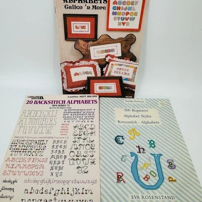Eva Rosenstand Alphabet Cross Stitch Pattern Book Monogram Children Kids Vintage - Image 1 of 4