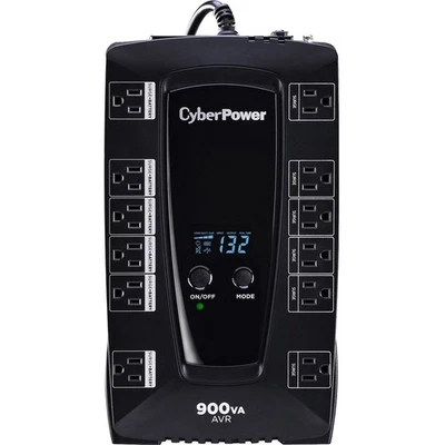 CyberPower Intelligent LCD 900VA / 480W Simulated Sine Wave Line-Interactive UPS - Image 1 of 4