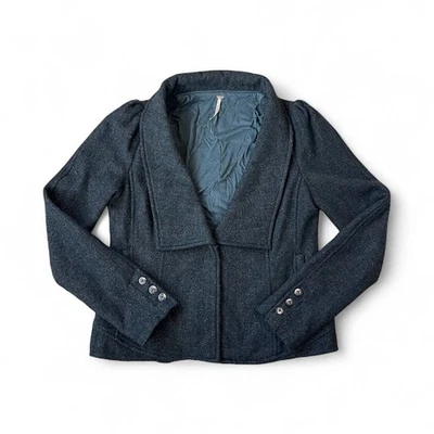 Chaqueta Blazer Free People Mujer Mezcla Lana Espiga Gris Carbón Talla 6 Foto 1 de 4