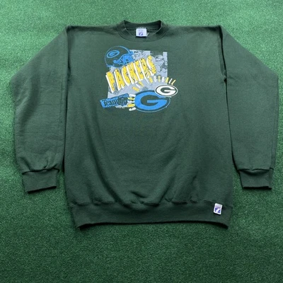 Sudadera De Colección Green Bay Packers Para Hombre M Verde Logo 7 90S Suéter EE. UU. 1994 Foto 1 de 4