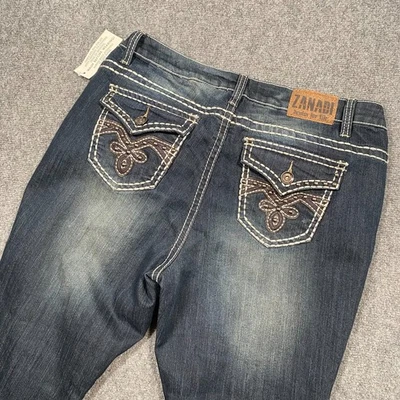 Pantalones de mezclilla Zana Di para mujer 18 azules corte botín elástico 5 bolsillos lavado medio cremallera mosca Foto 1 de 4