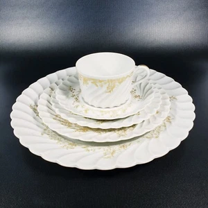 5-teiliges Set HAVILAND LIMOGES LADORE Abendessen Salat Beilage Untertasse Tasse kostenloser Versand  - Bild 1 von 12
